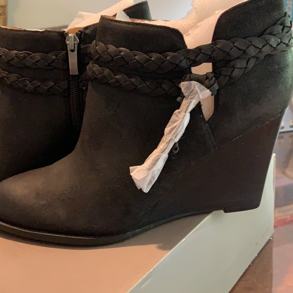 Franco Sarto black suede boots